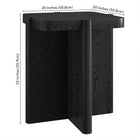 Hudson&Canal - Table d'appoint carrée Laguna de 51 cm de large, finition grain noir-Dimensions du produit : 20" L x 20" l x 22" H
