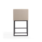 Manhattan Comfort - Ambassador tabouret de comptoir mi-siècle moderne en similicuir crème et noir 20,5" - lot de 2-Hauteur du siège : 26 po