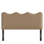 Modway - Athena Velours de performance résistant aux taches Tête de lit King Size, Taupe-Assemblée requise