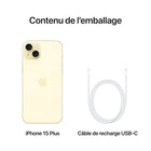 Apple - iPhone 15 Plus 6,7 po ecran Liquid Retina, 128 Go, Jaune, Bell et Virgin Plus-Garantie limitée d'un an du fabricant