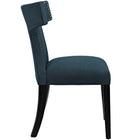 Modway - Curve Tissu Fauteuil d’appoint de salle à manger Ensemble de 2 - Azure-Moulures cloutées à clous