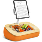 ShoppingAll - Coussin Support Réglable Pour Tablette Avec Bol À Collations - Orange-Compatibilité Universelle - Compatible avec les Kindles de 4,7" à 13", les iPads, les tablettes, les téléphones intelligents et même les ordinateurs portables jusqu’à 14", idéal pour la lecture, l’étude ou le visionnement.
