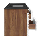 Modway - Render Fixation murale de 48" Vanette de salle de bain - Noyer blanc Noir-8
