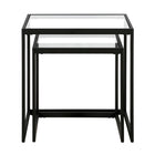 Hudson&Canal - Table d'appoint rectangulaire gigogne Rocco - Bronze noirci-La plus grande table a une capacité de poids de 20 lb, la plus petite table peut supporter 15 lb