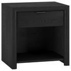 Hudson&Canal - Table de chevet rectangulaire Clara 24 po, grain noir-Design moderne et contemporain pour votre chambre, les chambres d'amis ou tout autre endroit où vous avez besoin d'un peu plus d'espace de rangement