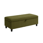 Brassex - Torin Ottoman de rangement - vert-Dessus généreusement rembourré