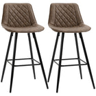 HOMCOM - Tabourets de bar de cuisine hauteur comptoir 27,25 po - brun - paquet de 2-Emballé par lot de 2 pour un look coordonné 
