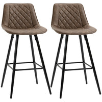 HOMCOM - Tabourets de bar de cuisine hauteur comptoir 27,25 po - brun - paquet de 2-Emballé par lot de 2 pour un look coordonné 
