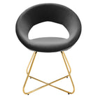 Modway - Nouvelle Performance Velvet Chaise à manger Ensemble de 2 - Charbon de bois doré-8