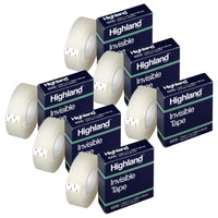 Highland - Ruban invisible, 3/4 po x 1296 po, 6 rouleaux-Idéal pour le raccommodage, la tenue, l'épissage et l'emballage léger