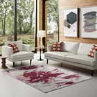 Modway - Blume Floral abstrait Tapis 4 pi l x 6 pi L - Multicolore-Tissage serré à poil bas