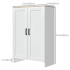 HOMCOM - Armoire de rangement 23,6 po L avec doubles portes - blanc-Utilisation polyvalente comme buffet ou armoire de salon 