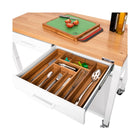 Seville Classics - Îlot de travail - 48 po L x 24 po l x 36 po H - Blanc-Cadres et bases des côtés de tiroirs en acier solide avec finition blanche en poudre durable