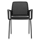 Offices to Go - Fauteuil d’invité rembourré Eor - Noir-Bâti durable en acier et piétement à quatre pieds