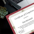St. James - Porte-certificats double de qualité supérieure pour documents 8,5 po x 11 po – Bourgogne avec bordure en feuille d’or – Paquet de 10-Double présentation pouvant accueillir deux documents de 8,5 po x 11 po