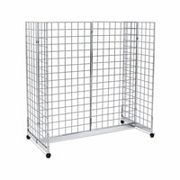 Wamaco - Kit de base pour gondole avec Quatre panneaux grillagés 2 x 6 pieds - Chrome-Kit tout-en-un - Inutile de chercher quelles pièces de grille s'assemblent entre elles, car une fois monté, ce kit constitue un présentoir gondole fonctionnel.