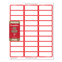 Geographics - Étiquettes D'adresseà bordure rouge - 90 Pqt-Compatible avec les imprimantes jet d'encre 