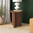 Hudson&Canal - Table d'appoint ronde Anders de 50 cm de largeur, , noyer satiné-Finition en noyer satiné aspect bois