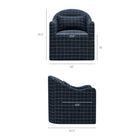 Modway - Bardot Mélange de lin recouvert d’engourdi Chaise d’accent - Denim motif à carreaux fenêtre-Silhouette du dos courbé
