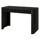 Hudson&Canal - Bureau rectangulaire cannelé Palmera 47,5 po de large, finition grain noir-Nettoyer avec un chiffon doux et sec, sans produits chimiques agressifs ni produits de nettoyage abrasifs