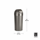 Umbra - Poubelle Umbra Venti-Grande capacite de 16,5 gallons (62 L) : Venti fonctionne avec des sacs à ordures de 20 gal (75 L) ou 24 gal (90 L), y compris des sacs à cordon et à rabat