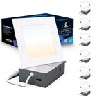 Impotek - Luminaire encastré au plafond carré DEL 4 po 9W 5CCT gradable – Paquet de 6-Sélection polyvalente de la température de couleur - Élevez l’ambiance de votre pièce avec notre fonctionnalité avancée 5 CCT, vous permettant de choisir la température de lumière parfaite pour n’importe quel cadre. Changez facilement entre les options 2700K, 3000K, 3500K, 4000K et 5000K avec un simple basculement sur la boîte de jonction, adaptant l’atmosphère lumineuse à votre humeur ou à votre décor en toute simplicité