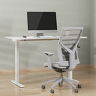 Ezywork - Cadre de bureau debout manuel - manivelle - blanc-Longueur de plateau de table recommandée : 40" - 63" (100cm - 160cm)
