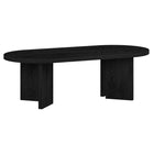 Hudson&Canal - Table basse ovale Alma 48 po de largeur - Grain noir-Un design bohème moderne pour votre salon, votre bureau et plus encore