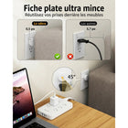 Huntkey - Parasurtenseur avec cordon détachable, 6 prises et 4 ports USB (2 USB-C, 2 USB-A) - blanc-Transforme une seule prise murale en une centrale électrique comprenant 6 prises CA, 2 ports USB-C et 2 ports USB-A, vous permettant de charger jusqu'à 10 appareils simultanément.