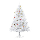 HOMCOM - Arbre de Noël Artificiel 5 Pieds Décoration Fêtes avec Ornements Blanc-Feuilles en PVC ignifuge pour donner un aspect plein et luxuriant à l'arbre 