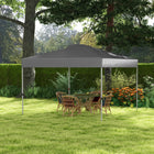 Outsunny - Tente auvent pliante 10 pi l x 10 pi L avec aération sur le toit et sac - Gris-Structure en acier pour un soutien solide