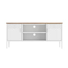 Manhattan Comfort - Meuble TV moderne Landen 47,3 po - Blanc-Meuble TV moderne en métal pour salon