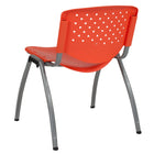 Flash Furniture - Chaise empilable de la série HERCULES, en plastique orange pour supporter jusqu'à 880 lb. avec cadre en titane-Siège et dossier en plastique orange