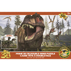 Prime 3D - Tyrannosaure rex et raptors - 100 pièces-Casse-tête 3D lenticulaire de 100 morceaux
