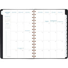 AT-A-GLANCE - Agenda hebdomadaire/mensuel Signature 2026 - 8 1/2 po H x 5 3/8 po l - noir - bilingue-Couverture en similicuir noir avec estampage métallique