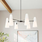Modway - Beacon 6-Lumière Lustre - Noir opale-Auvent de plafond avec adaptateur pivotant