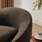 Modway - Sadie Slipcover Mélange de lin Chaise d’accent ronde - Cacao-Soutien à ressort