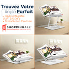 ShoppingAll - Porte-livre pliable et réglable avec base rotative à 360° et clips élastiques - Blanc-Le Support Tout-En-Un Ultime - Que vous soyez en train de cuisiner, d’étudier ou de travailler, ce support polyvalent s’adapte à toutes les tâches. Il sert même de support portable pour ordinateur portable! Un cadeau idéal pour les amateurs de cuisine, de lecture ou de travail mains libres.