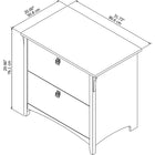 Bush Furniture - Classeur latéral Salinas - blanc antique (SAF132AW-03)-Quincaillerie élégante en métal avec finition en étain poli