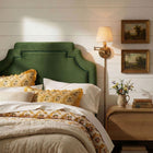 Modway - Magnolia Cuir végane Tête de lit - Vert mousse-Silhouette festonnée