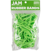 JAM Paper - Élastiques durables - taille 64 - verts - Paquet de 100-Couleur : vert | Élastiques élastiques colourés