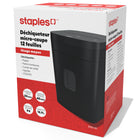 Staples - Déchiqueteur personnel à coupe micro - 12 feuilles-Durée de fonctionnement continu de 20 minutes avec un temps de refroidissement de 40 minutes entre les cycles 