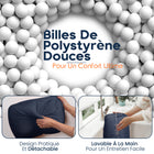 ShoppingAll - Support de tablette réglable avec coussin et oreiller - Gris-Soutien Ultra-Doux Et Stable - La base en pouf remplie de billes de polystyrène de qualité offre une sensation douce et sans pression tout en assurant un maintien stable de votre appareil sur vos genoux, lit ou canapé.