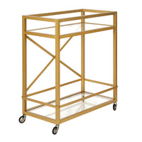 Hudson&Canal - Chariot de bar Wilson 30" de largeur - Laiton-Un design contemporain moderne pour votre cuisine, votre bureau, votre espace de divertissement et plus encore