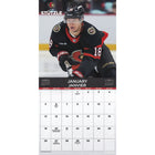 DateWorks - Calendrier Mural de 16 Mois 2025 des Sénateurs d'Ottawa - 12 po x 12 po - Bilingue-Des Sports
