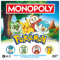 Hasbro Gaming - Jeu de société Monopoly Édition Pokémon-Partez pour une aventure passionnante de capture de Pokémon avec votre famille et vos amis dans ce jeu Monopoly Pokémon Edition, mettant en vedette des lieux et des personnages inspirés de l'univers Pokémon