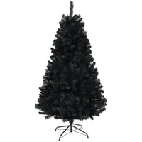 HOMCOM - Sapin de Noël artificiel de 6 pieds avec ouverture automatique - noir-6pi / 1,8 m de haut dans une forme large, offrant un aspect sain et naturel 