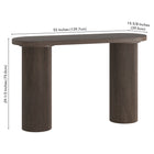 Hudson&Canal - Table console ovale cannelée Isa - 55 po l - Chêne brun-Dimensions du produit : 55 po L x 15,5 po l x 29,5 po H