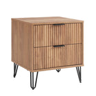 Manhattan Comfort - Dumbo table de chevet moderne, commode et commode haute 5 tiroirs - brun doré - ensemble de 3-Garantie limitée du fabricant de 30 jours