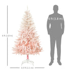 HOMCOM - Arbre de Noël artificiel de 6ft décoration maison ouverture automatique - Rose-Couleurs : blanc, rose 